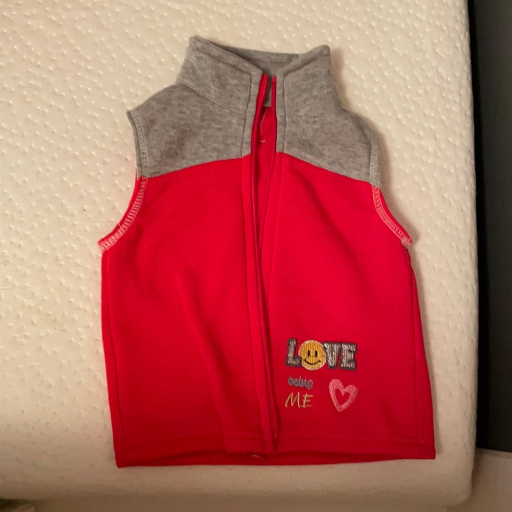 Red and grey kids vest